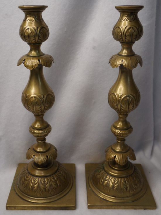 FRAGET PLAQUE Other - Antique Fraget N Plaque Candlesticks Russian/Polish Judaica 1899 Marked eagle